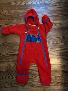 MEC Infant Fleece Jacket in Red with Yellow Pull